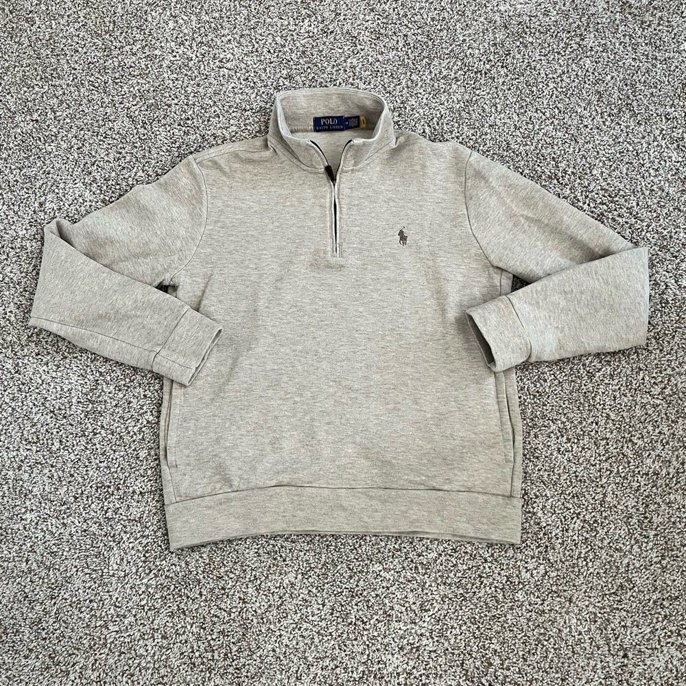 Polo Ralph Lauren 1/4 Zip Mock Neck Double Knit Pullover Sweater - Picture 2 of 11
